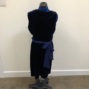 BCBG Max Azaria navy velvet dress